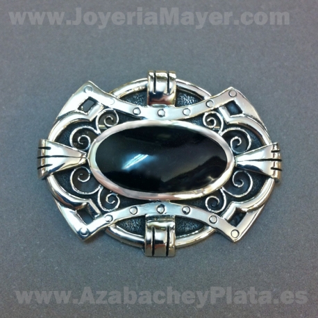 Broche de azabache y plata