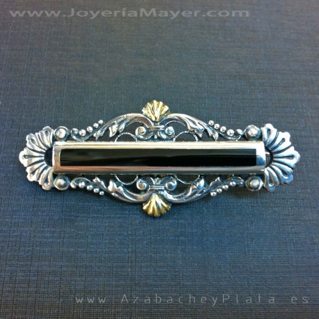 Broche de azabache y plata