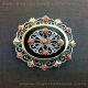 Broche de azabache, plata y oro