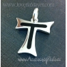 Cruz Tau de azabache y plata