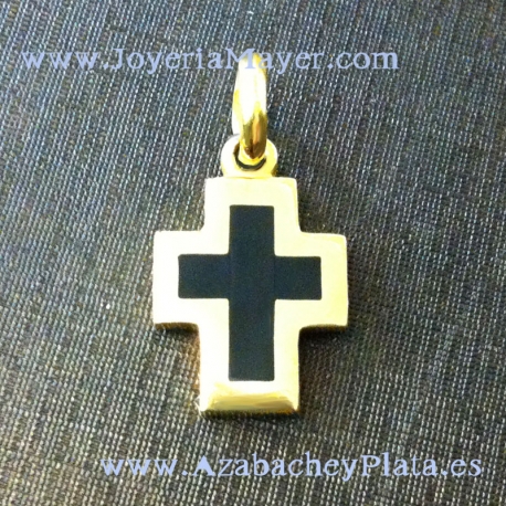 Cruz de azabache y plata
