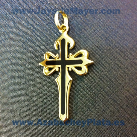 Cruz de azabache y plata