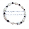 Pulsera de azabache y plata conchas de Compostela