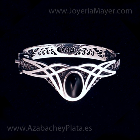 Pulsera de azabache y plata