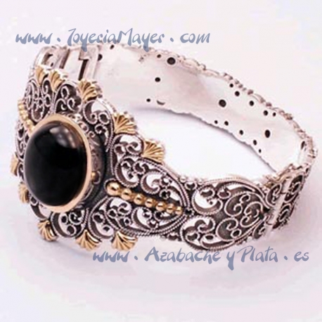 Pulsera de azabache y plata