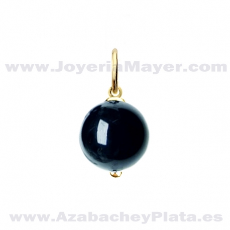 Colgante bola de azabache y oro