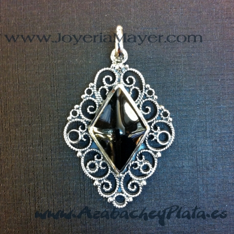 Colgante de azabache y plata