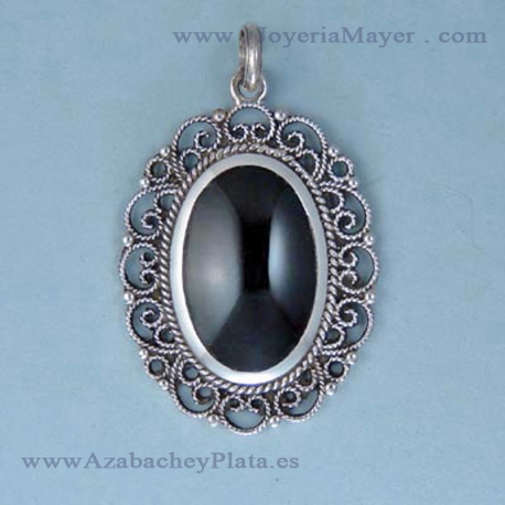 Colgante de azabache y plata