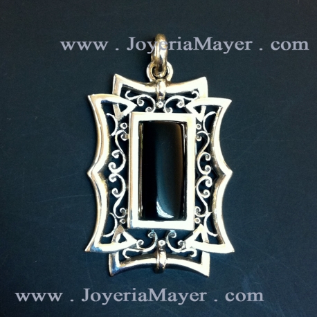 Colgante de azabache y plata