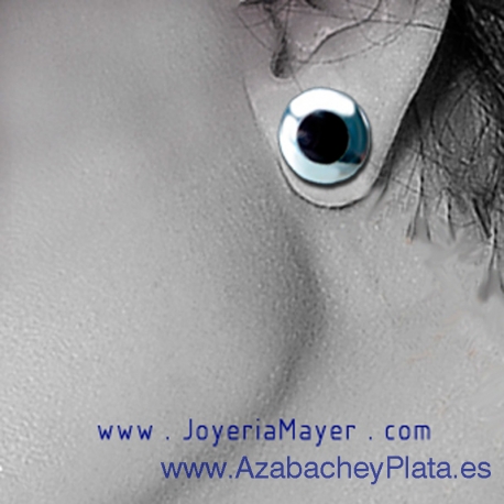 Pendientes de azabache y plata