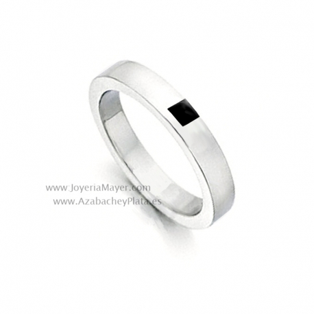 Anillo de azabache y plata