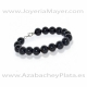 Pulsera de bolas de azabache y plata