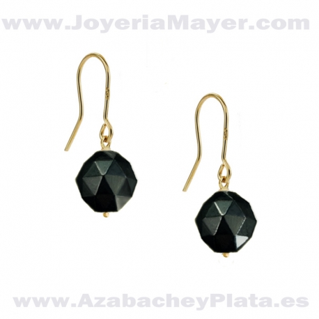 Pendientes de azabache y oro