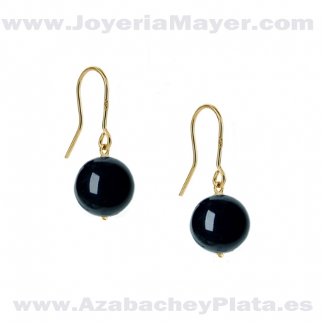 Pendientes de azabache y oro