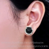 Pendientes de azabache y plata concha de Compostela