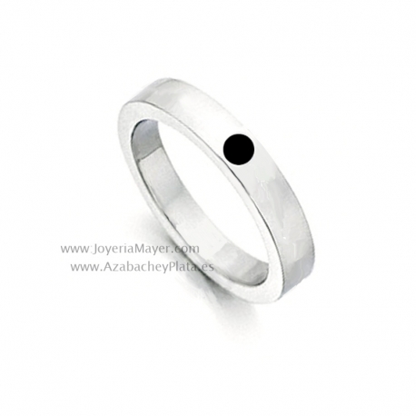 Anillo de azabache y plata