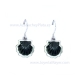Pendientes de azabache y plata concha de Compostela