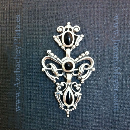 Broche de azabache y plata
