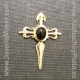 Pin cruz de Santiago de azabache y plata