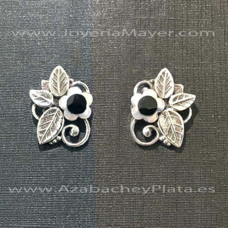 Pendientes de azabache y plata