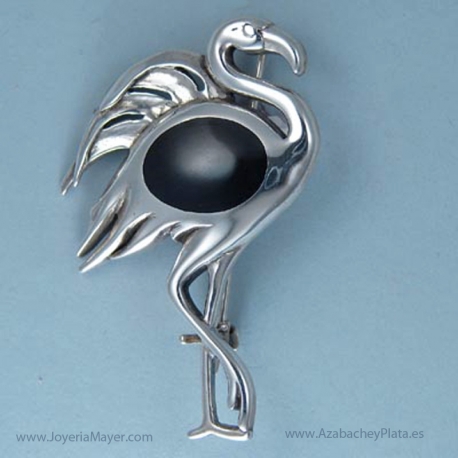 Broche de azabache y plata