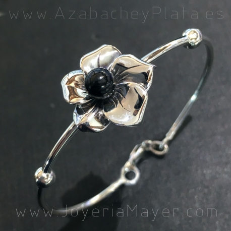 Pulsera de azabache y plata