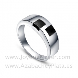 Anillo de azabache y plata