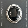 Broche de azabache y plata
