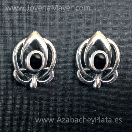 Pendientes de azabache y plata