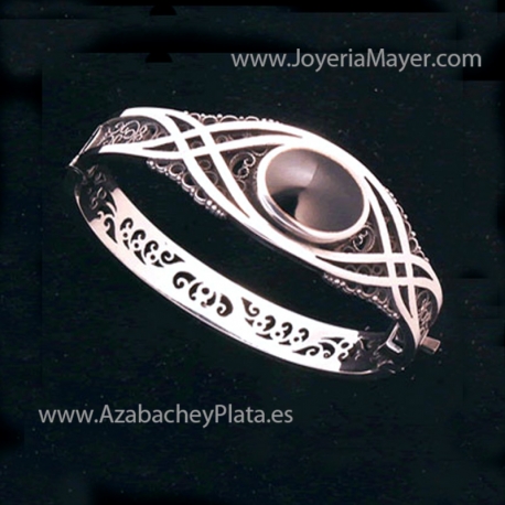 Pulsera de azabache y plata