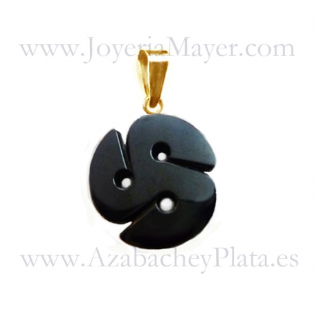Colgante trisquel de azabache y oro