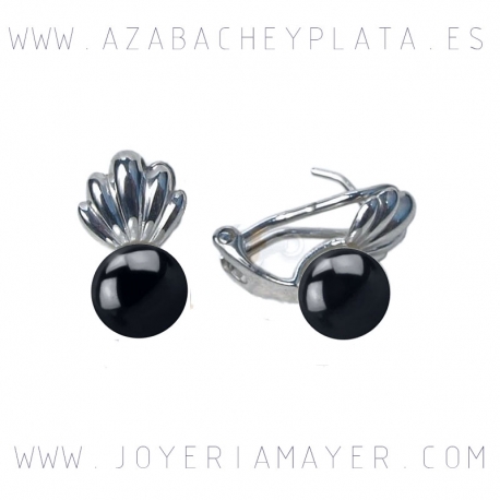 Pendientes de azabache y plata