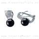 Pendientes de azabache y plata