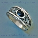Jet ring and sterling silver