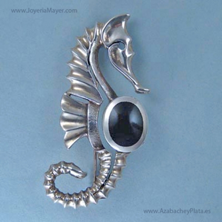 Broche de azabache y plata