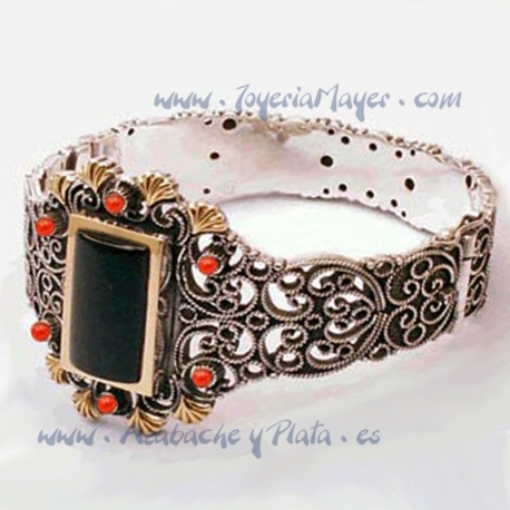 Pulsera de azabache y plata