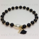 Pulsera de bolas de azabache y plata