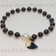 Pulsera de bolas de azabache y plata