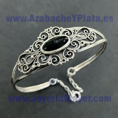 Pulsera de azabache y plata