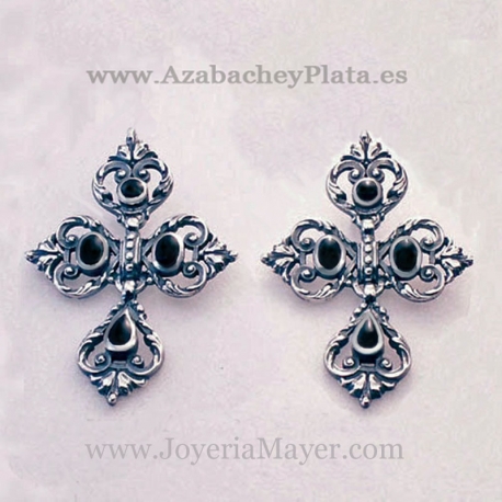Pendientes regionales sapo de azabache y plata