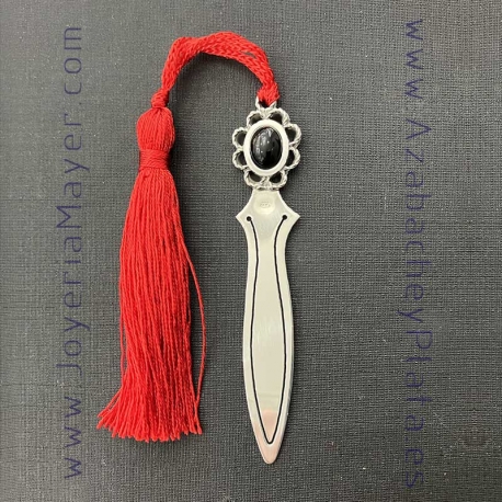 Marcahojas de azabache y plata