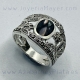 Anillo de azabache y plata