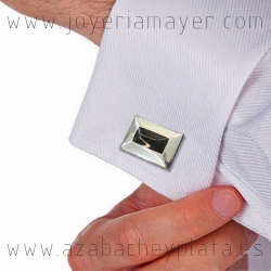 Gemelos de azabache y plata