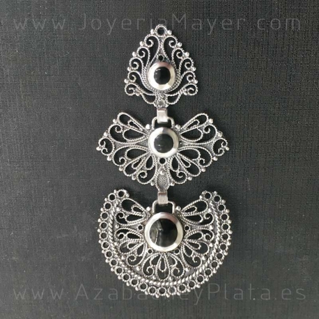 Colgante tradicional gallego de azabache y plata