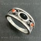 Jet ring and sterling silver