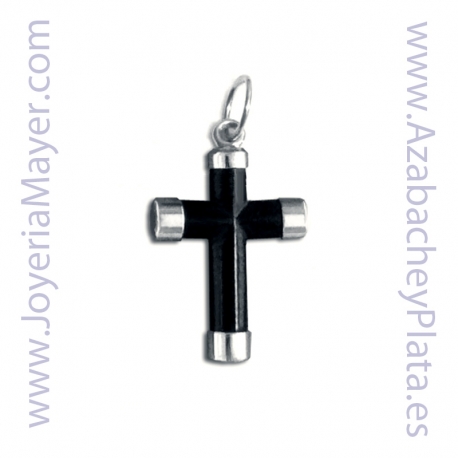 Cruz de azabache y plata