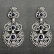 Pendientes regionales sapo de azabache y plata