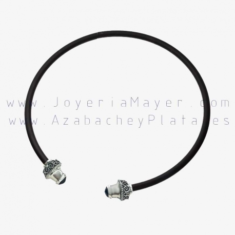 Pulsera celta de azabache y plata