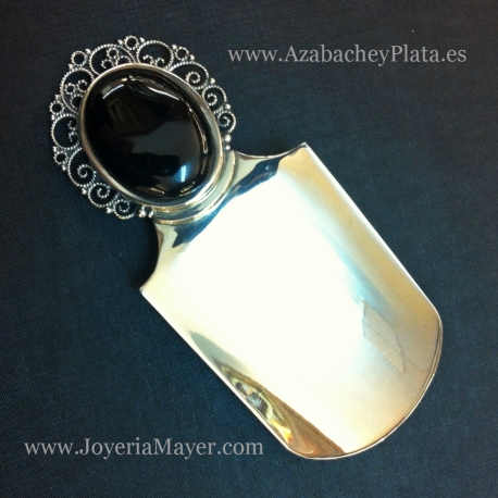 Calzador de azabache y plata