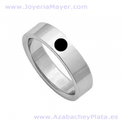 Anillo de azabache y plata